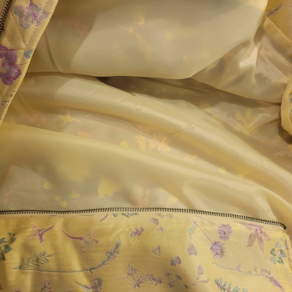 INC Yellow floral Sateen Bomber Jacket. sz.3XL - Picture 6 of 6